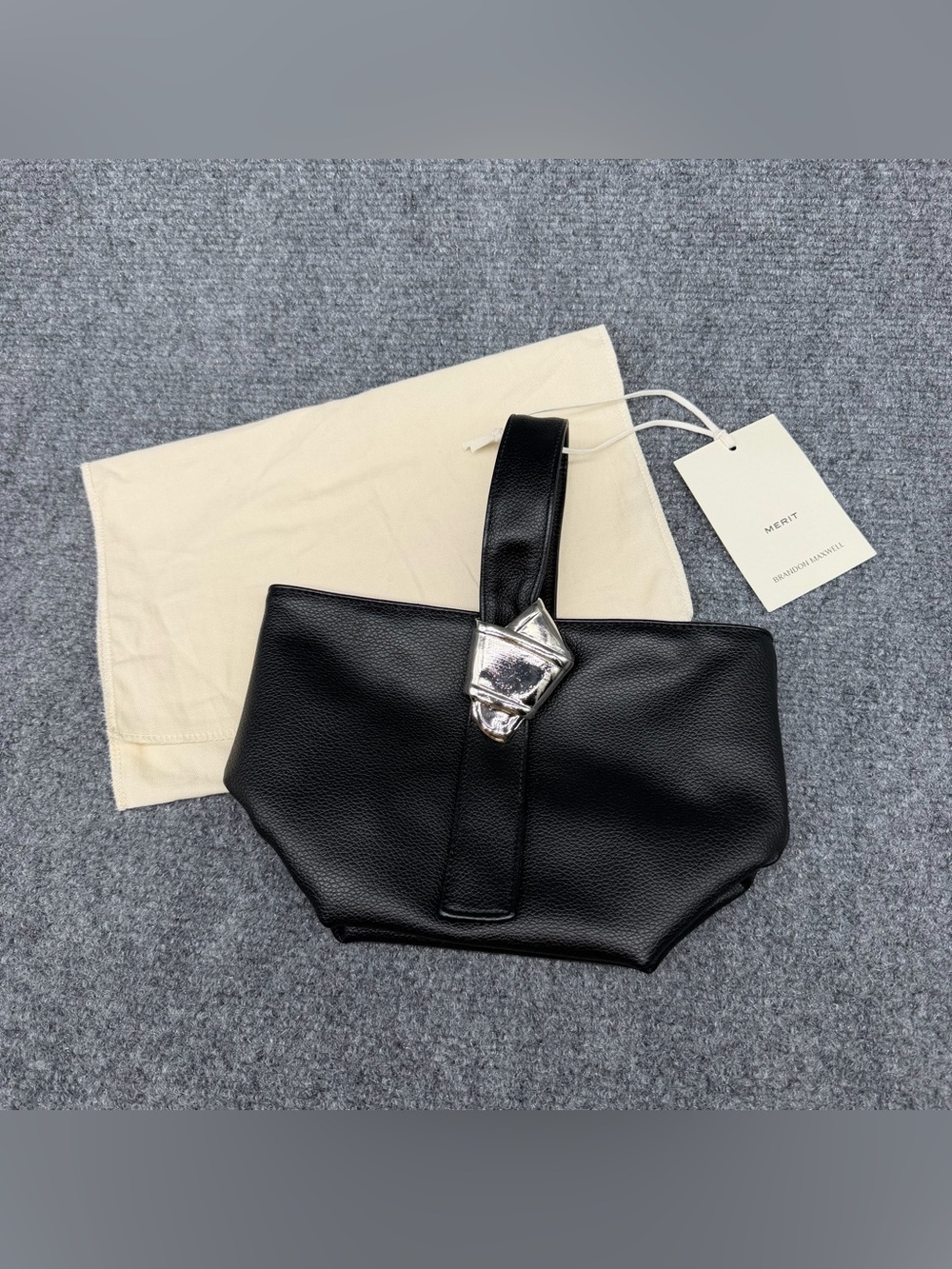 NWT MERIT x BRANDON MAXWELL Signature Bag Vegan Leather Black